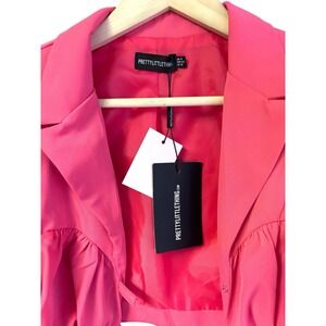 Pretty Little Thing Womens's Top Long Sleeve Crop Jacket Size 10 Hot Pink